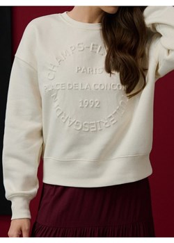 Sinsay - Bluza crewneck oversize z napisem - kremowy - id: 035FJ-01X - marki Sinsay - 186488851 Sinsay - Bluza crewneck oversize z napisem - kremowy ze sklepu Sinsay w kategorii Bluzy damskie - zdjęcie 186488851