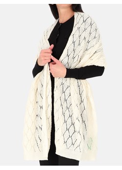 Ażurowy wełniany szal ecru Potis & Verso ze sklepu Eye For Fashion w kategorii Szaliki i chusty damskie - zdjęcie 186491070