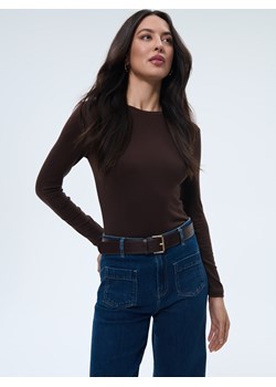 Mohito - Brązowy longsleeve z dodatkiem wełny - brązowy ze sklepu Mohito w kategorii Bluzki damskie - zdjęcie 186493153