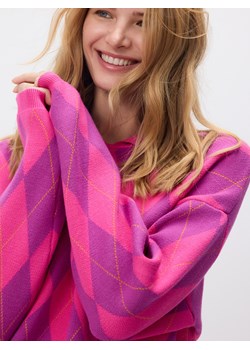 Reserved - Sweter z kołnierzykiem - intensywny róż ze sklepu Reserved w kategorii Swetry damskie - zdjęcie 186493380