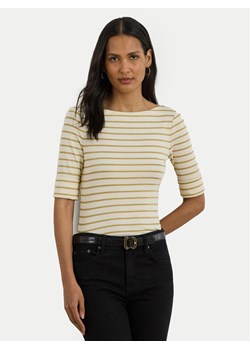 LAUREN RALPH LAUREN Bluzka 200980044001 Beżowy Slim Fit ze sklepu MODIVO w kategorii Bluzki damskie - zdjęcie 186498652