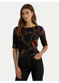 LAUREN RALPH LAUREN Bluzka 200980215001 Czarny Slim Fit ze sklepu MODIVO w kategorii Bluzki damskie - zdjęcie 186498963