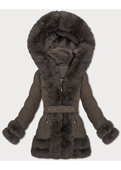 Przejściowa elegancka  kurtka z futerkiem S'West brązowa (B8526-48) ze sklepu goodlookin.pl w kategorii Kurtki damskie - zdjęcie 186500511