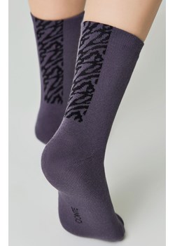 Skarpetki damskie frotte ze zwierzęcym printem, Kolor szaro-fioletowy, Rozmiar 36-38, Conte ze sklepu Primodo w kategorii Skarpetki damskie - zdjęcie 186505682