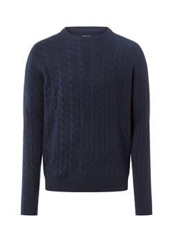 Andrew James Sweter z dodatkiem kaszmiru Mężczyźni Wełna granatowy jednolity ze sklepu vangraaf w kategorii Swetry męskie - zdjęcie 186508293