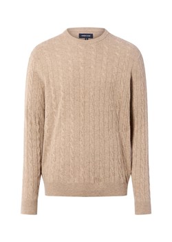 Andrew James Sweter z dodatkiem kaszmiru Mężczyźni Wełna taupe jednolity ze sklepu vangraaf w kategorii Swetry męskie - zdjęcie 186508294