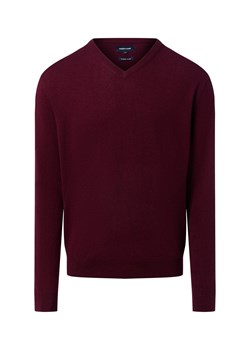 Andrew James Męski sweter z dzianiny z wełną i kaszmirem Mężczyźni Wełna bakłażanowy jednolity ze sklepu vangraaf w kategorii Swetry męskie - zdjęcie 186508302