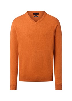 Andrew James Męski sweter z dzianiny z wełną i kaszmirem Mężczyźni Wełna pomarańczowy marmurkowy ze sklepu vangraaf w kategorii Swetry męskie - zdjęcie 186508303