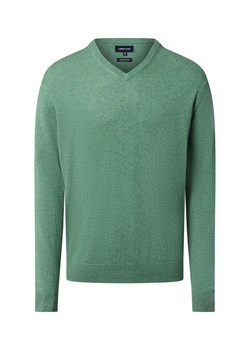 Andrew James Męski sweter z dzianiny z wełną i kaszmirem Mężczyźni Wełna zielony marmurkowy ze sklepu vangraaf w kategorii Swetry męskie - zdjęcie 186508304