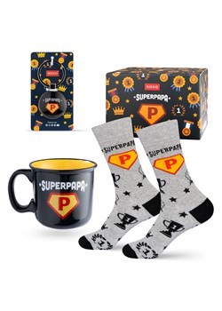 Zestaw Skarpetki Super Papa + Kubek + Brelok ze sklepu Sklep SOXO w kategorii Skarpetki męskie - zdjęcie 186511434