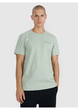 Męski t-shirt z nadrukiem 4F 4FWAW25TTSHM2372 - zielony ze sklepu Sportstylestory.com w kategorii T-shirty męskie - zdjęcie 186512380