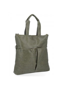 Uniwersalna Torebka Damska Hernan Shopper Bag XL Zielona ze sklepu PaniTorbalska w kategorii Torby Shopper bag - zdjęcie 186516621