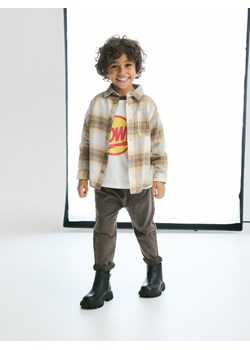 Reserved - Bawełniana koszula w kratę - beżowy ze sklepu Reserved w kategorii Koszule chłopięce - zdjęcie 186516880