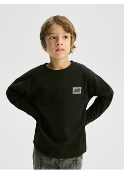 Reserved - Bawełniany longsleeve - czarny ze sklepu Reserved w kategorii T-shirty chłopięce - zdjęcie 186516991