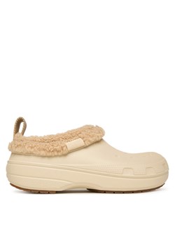 Klapki Crocs Classic Lined Shorty 211380 Écru ze sklepu eobuwie.pl w kategorii Kapcie damskie - zdjęcie 186520081
