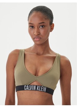 Calvin Klein Swimwear Góra od bikini KW0KW02745 Zielony ze sklepu MODIVO w kategorii Stroje kąpielowe - zdjęcie 186521454
