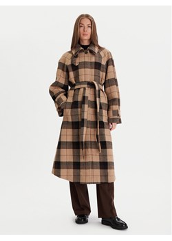 Tommy Hilfiger Płaszcz wełniany WW0WW46870 Beżowy Relaxed Fit ze sklepu MODIVO w kategorii Płaszcze damskie - zdjęcie 186521564