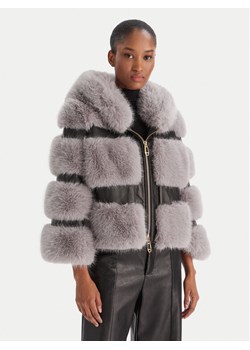 YES LONDON Futro ECO/031 Szary Regular Fit ze sklepu MODIVO w kategorii Futra damskie - zdjęcie 186525444
