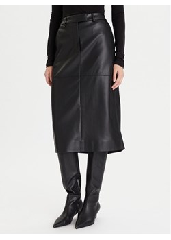 Calvin Klein Spódnica z imitacji skóry LV044D651G Czarny Regular Fit ze sklepu MODIVO w kategorii Spódnice - zdjęcie 186525554