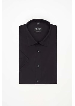 KOSZULA VERSONE 3092 KRÓTKI RĘKAW CUSTOM FIT CZERŃ ze sklepu Recman w kategorii Koszule męskie - zdjęcie 186529952