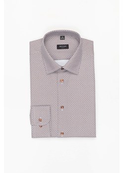 KOSZULA COLINE 3243T DŁUGI RĘKAW SLIM FIT BRĄZOWA Z BAWEŁNĄ ze sklepu Recman w kategorii Koszule męskie - zdjęcie 186531064