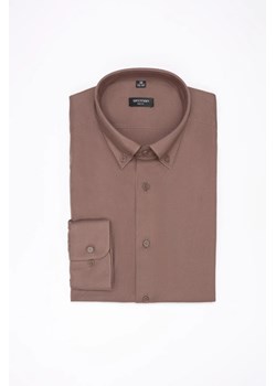 KOSZULA FORMENTO 3258D DŁUGI RĘKAW SLIM FIT BRĄZOWA Z WISKOZĄ ze sklepu Recman w kategorii Koszule męskie - zdjęcie 186531764