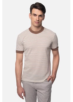 T SHIRT DEGLIN BEŻOWY Z BAWEŁNĄ ze sklepu Recman w kategorii T-shirty męskie - zdjęcie 186532434