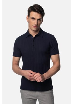 KOSZULKA POLO ANTRIA GRANATOWA Z BAWEŁNY ze sklepu Recman w kategorii T-shirty męskie - zdjęcie 186532440