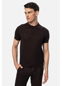 KOSZULKA POLO FAURE BRĄZOWA Z BAWEŁNY ze sklepu Recman w kategorii T-shirty męskie - zdjęcie 186532634