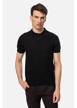 KOSZULKA POLO FAURE CZARNA Z BAWEŁNY ze sklepu Recman w kategorii T-shirty męskie - zdjęcie 186532640