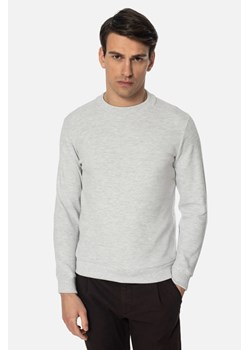 BLUZA PORTONE Z OKRĄGŁYM DEKOLTEM SZARA Z BAWEŁNĄ ze sklepu Recman w kategorii Bluzy męskie - zdjęcie 186532730