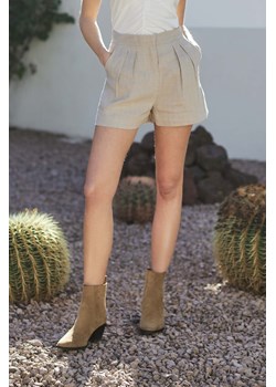 SZORTY DAMSKIE LORETTE BEIGE LEN ze sklepu Jemiol w kategorii Szorty - zdjęcie 186534860