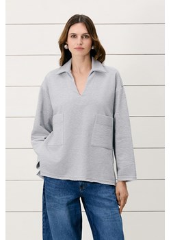BLUZA DAMSKA POLO LIGHT GREY ze sklepu Jemiol w kategorii Bluzy damskie - zdjęcie 186536013