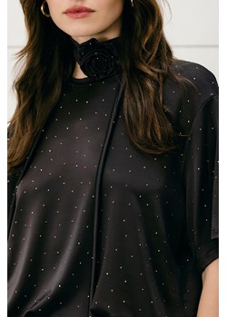 SZALIK Z RÓŻĄ CHOCO SPARKLE - id: 7854 - marki Jemiol - 186536582 SZALIK Z RÓŻĄ CHOCO SPARKLE ze sklepu Jemiol w kategorii Szaliki i chusty damskie - zdjęcie 186536582