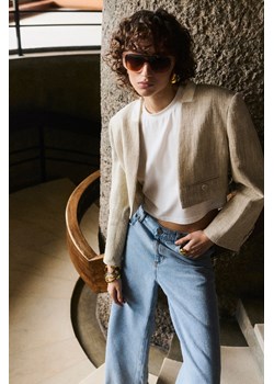 ŻAKIET DAMSKI RAY LINEN LIGHT BEIGE ze sklepu Jemiol w kategorii Marynarki damskie - zdjęcie 186537332