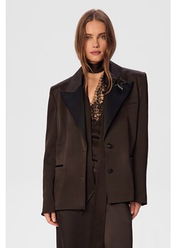 MARYNARKA DAMSKA VIENNA SILK TUXEDO CHOCO ze sklepu Jemiol w kategorii Marynarki damskie - zdjęcie 186538771