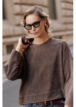 LONGSLEEVE DAMSKI WASHED CHOCO ze sklepu Jemiol w kategorii Bluzy damskie - zdjęcie 186539091