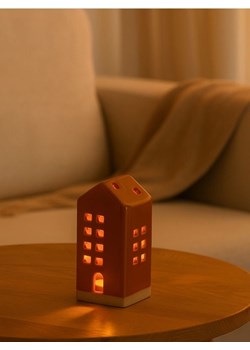 Sinsay - Świecznik świąteczny w kształcie domku - pomarańczowy ze sklepu Sinsay w kategorii Świeczniki - zdjęcie 186540060