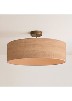 Skandynawska lampa sufitowa z dużym abażurem do sypialni WENECJA ECO fi - 60 cm - kolor orzechowy ze sklepu Lysne w kategorii Lampy sufitowe - zdjęcie 186540141