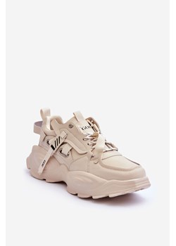 Buty Sportowe Sneakersy Damskie Beżowe MM2N4015 ze sklepu ZAZOO w kategorii Buty sportowe damskie - zdjęcie 186540244