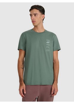 Męski t-shirt z nadrukiem 4F 4FWAW25TTSHM2402 - zielony ze sklepu Sportstylestory.com w kategorii T-shirty męskie - zdjęcie 186540430