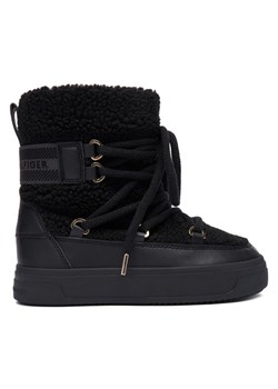 Śniegowce Tommy Hilfiger Faux Shearling Snowboot FW0FW08788 Czarny ze sklepu eobuwie.pl w kategorii Śniegowce damskie - zdjęcie 186540920