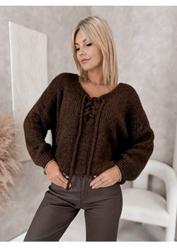 sweter caspian brązowy one size ze sklepu UBRA w kategorii Swetry damskie - zdjęcie 186542734