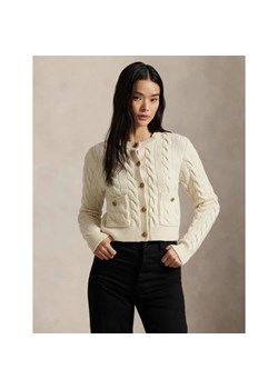 POLO RALPH LAUREN Wełniany kardigan Cable | Cropped Fit | z dodatkiem kaszmiru ze sklepu Gomez Fashion Store w kategorii Swetry damskie - zdjęcie 186545362