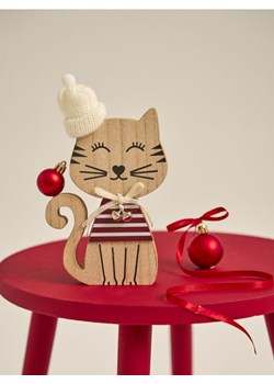 Sinsay - Dekoracja świąteczna w kształcie kota - bordowy ze sklepu Sinsay w kategorii Dekoracje bożonarodzeniowe - zdjęcie 186548782