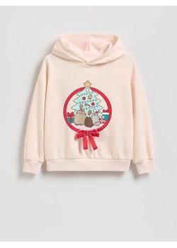 Reserved - Świąteczna bluza Pusheen - kremowy ze sklepu Reserved w kategorii Bluzy dziewczęce - zdjęcie 186549753
