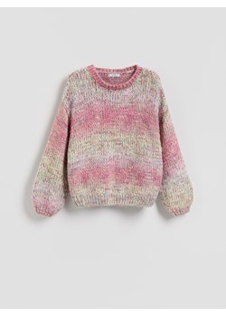 Reserved - Sweter z obniżoną linią ramion - różowy ze sklepu Reserved w kategorii Swetry damskie - zdjęcie 186549772