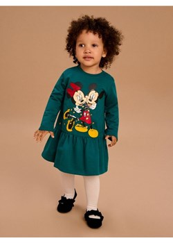 Sinsay - Sukienka z baskinką Mickey Mouse - zielony - id: ZF327-67X - marki Sinsay - 186551390 Sinsay - Sukienka z baskinką Mickey Mouse - zielony ze sklepu Sinsay w kategorii Sukienki niemowlęce - zdjęcie 186551390