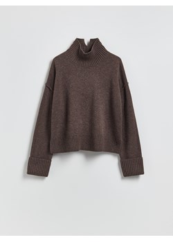 Reserved - Wełniany sweter z golfem - ciemnobrązowy - id: 382GX-89X - marki Reserved - 186551764 Reserved - Wełniany sweter z golfem - ciemnobrązowy ze sklepu Reserved w kategorii Swetry damskie - zdjęcie 186551764