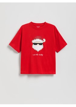 Reserved - Świąteczny t-shirt - czerwony ze sklepu Reserved w kategorii T-shirty chłopięce - zdjęcie 186554701
